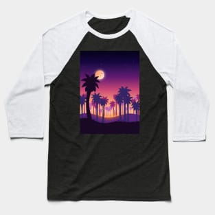 Palm Tree Sunset Hills Baseball T-Shirt